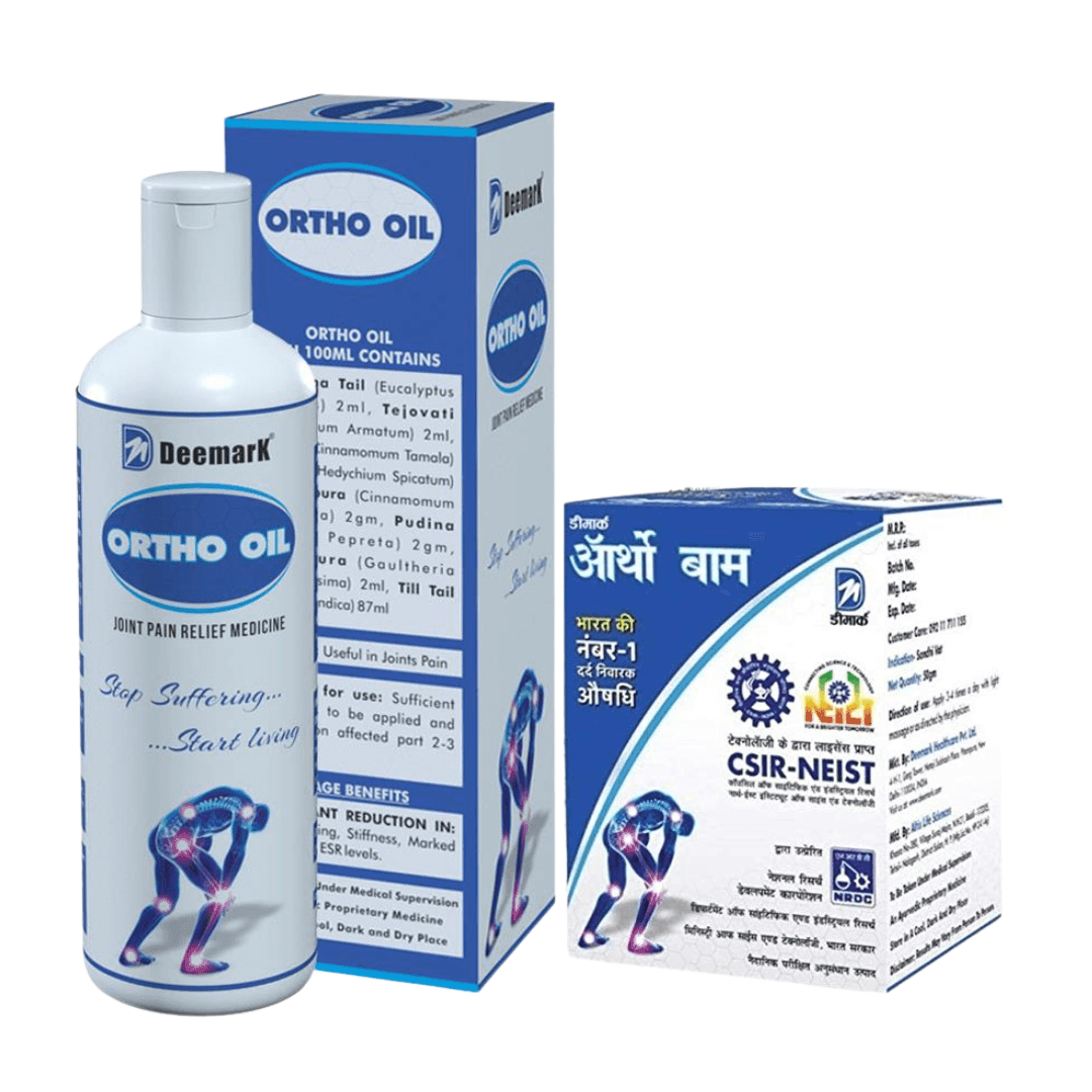 Deemark Ortho Balm (50Gm + 50Gm) & Ortho Oil 100ml - (Pack of 3)