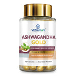 Vedavay Nutrition Ashwagandha Gold Capsules - Calming Ayurvedic Adaptogen (60 Count)