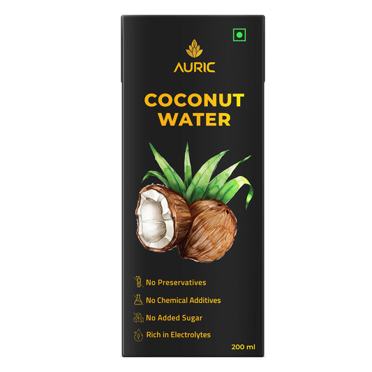 Auric Tender Coconut Water - No Added Sugar and Flavor -200ml Pack of 27