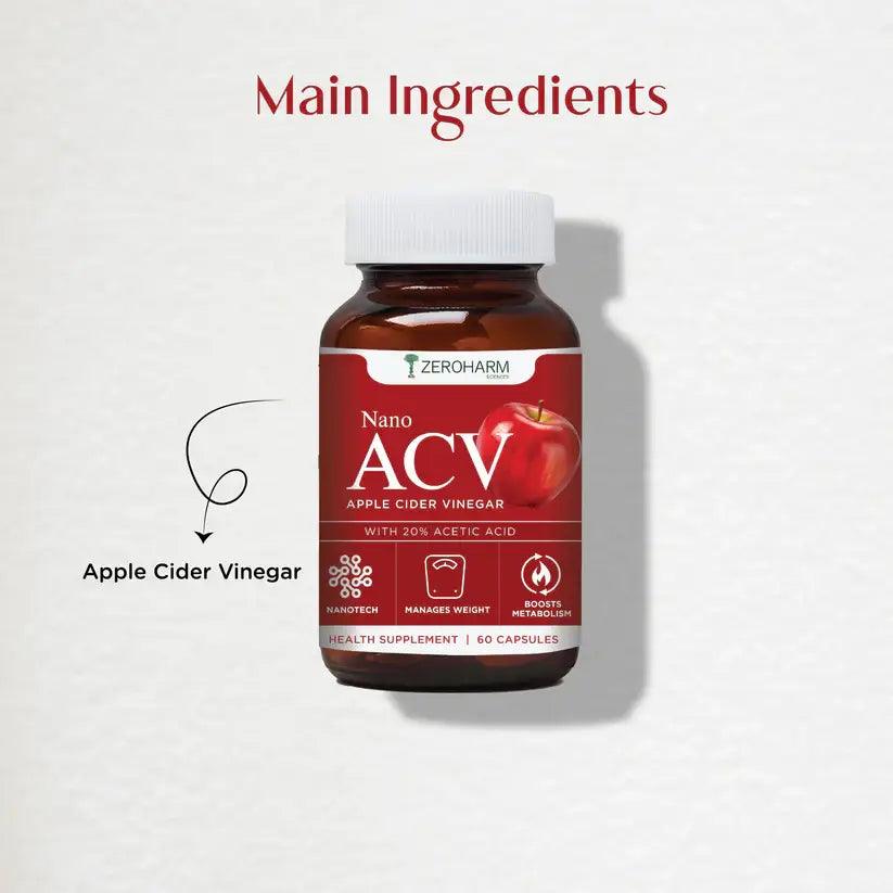 ZeroHarm Nano Apple Cider Vinegar Capsules - 60 Capsules
