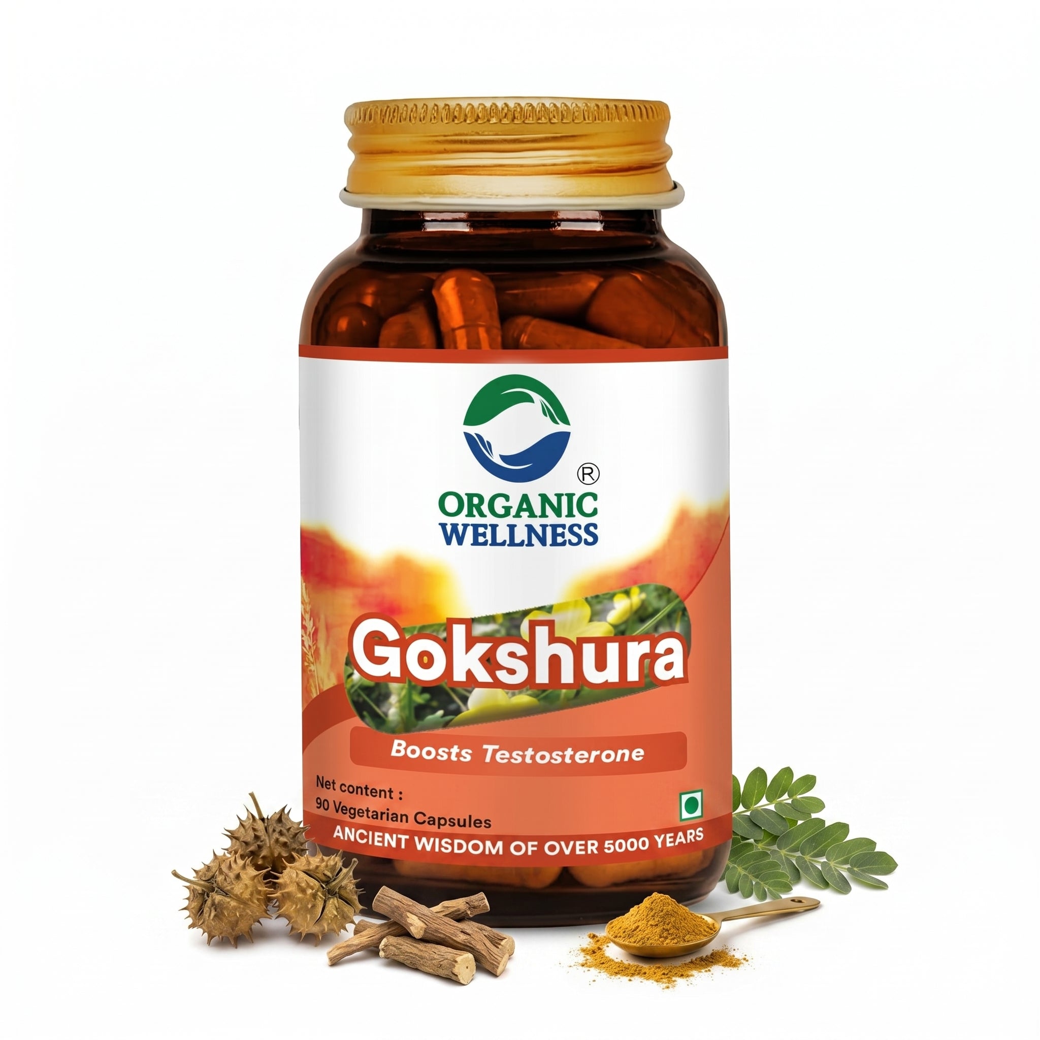 Organic Wellness Gokhshura Capsules -  90 Vegetarian Capsules