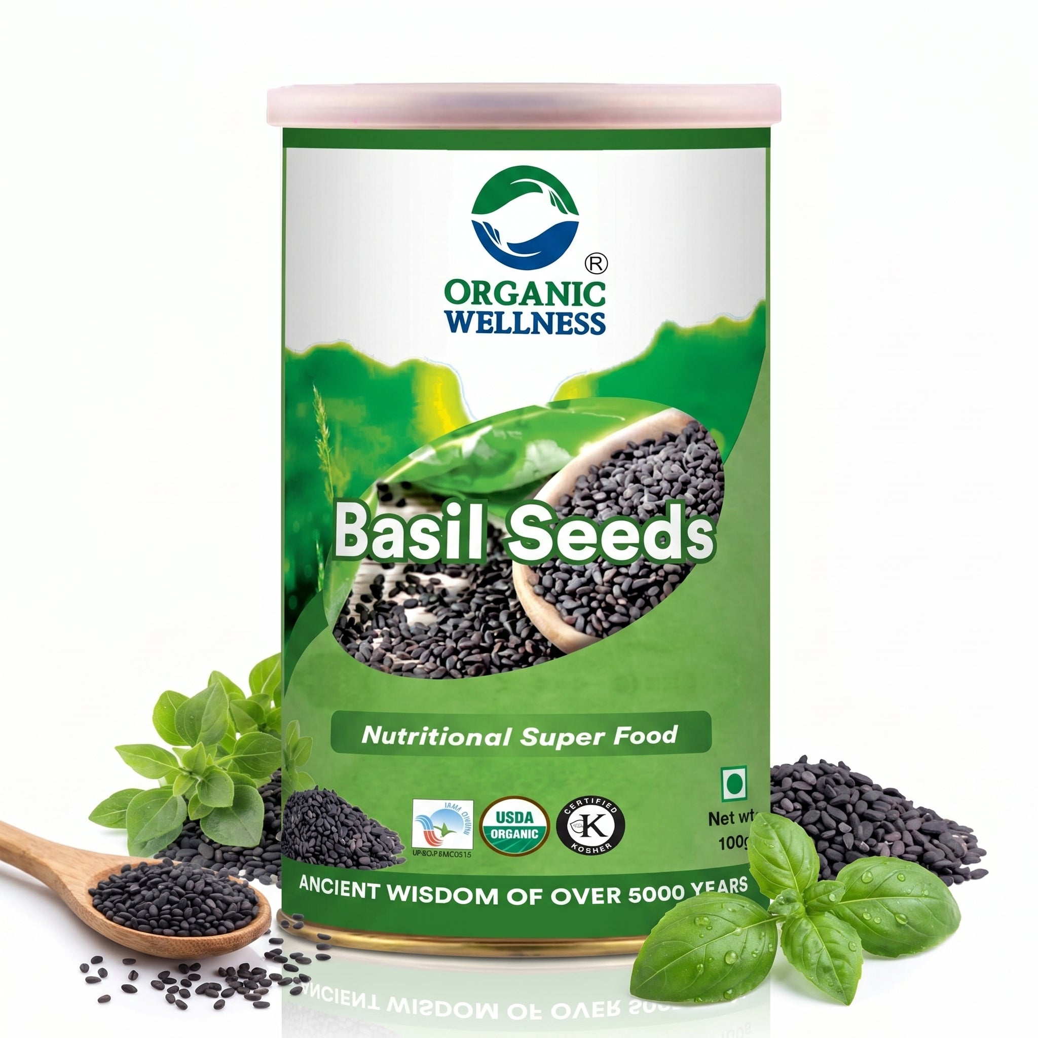 Organic Wellness Basil Seeds - 100 gm