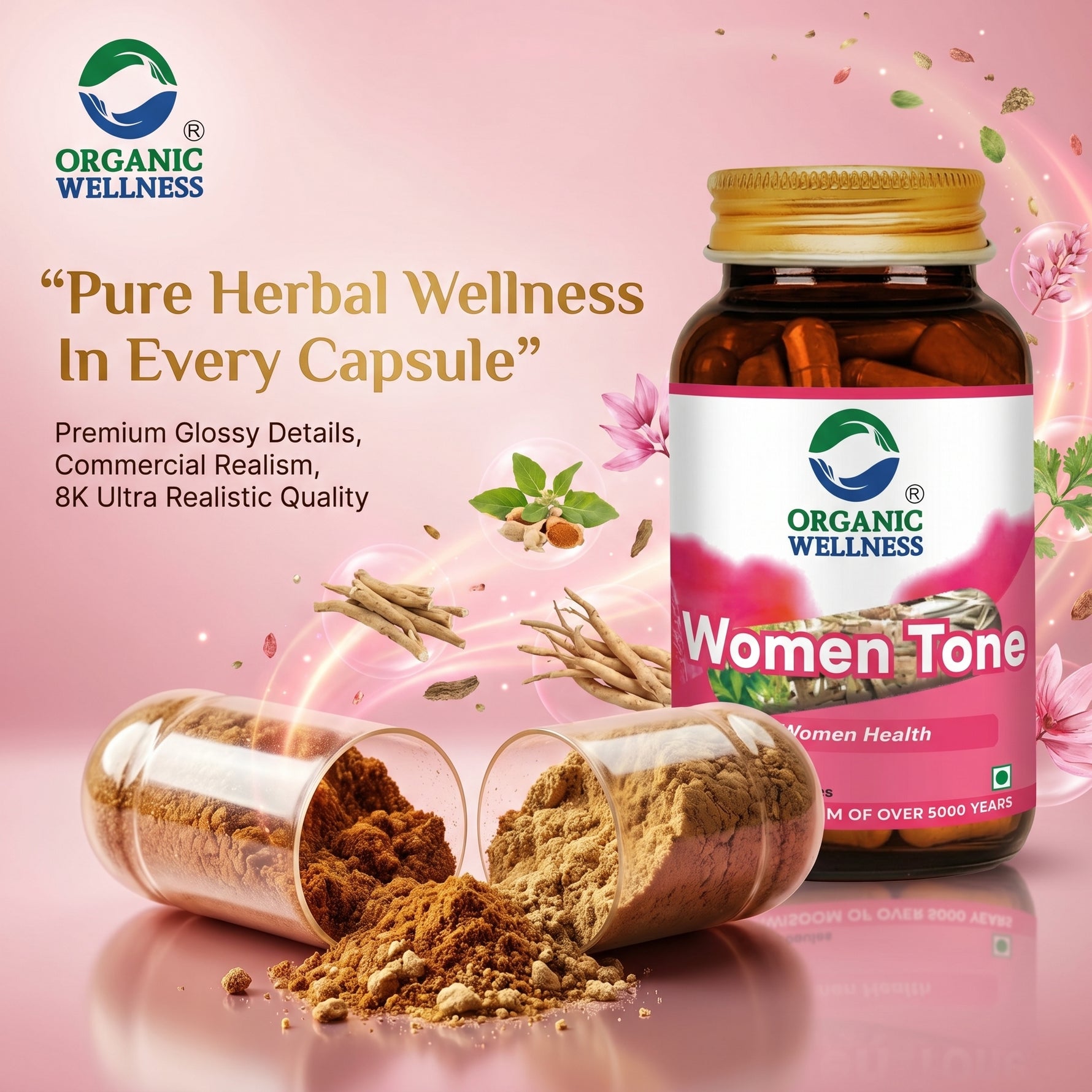 Organic Wellness Women-Tone Capsules -  90 Capsules