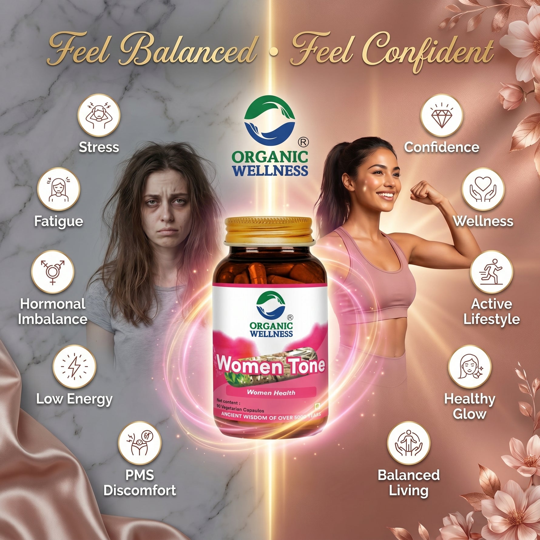 Organic Wellness Women-Tone Capsules -  90 Capsules
