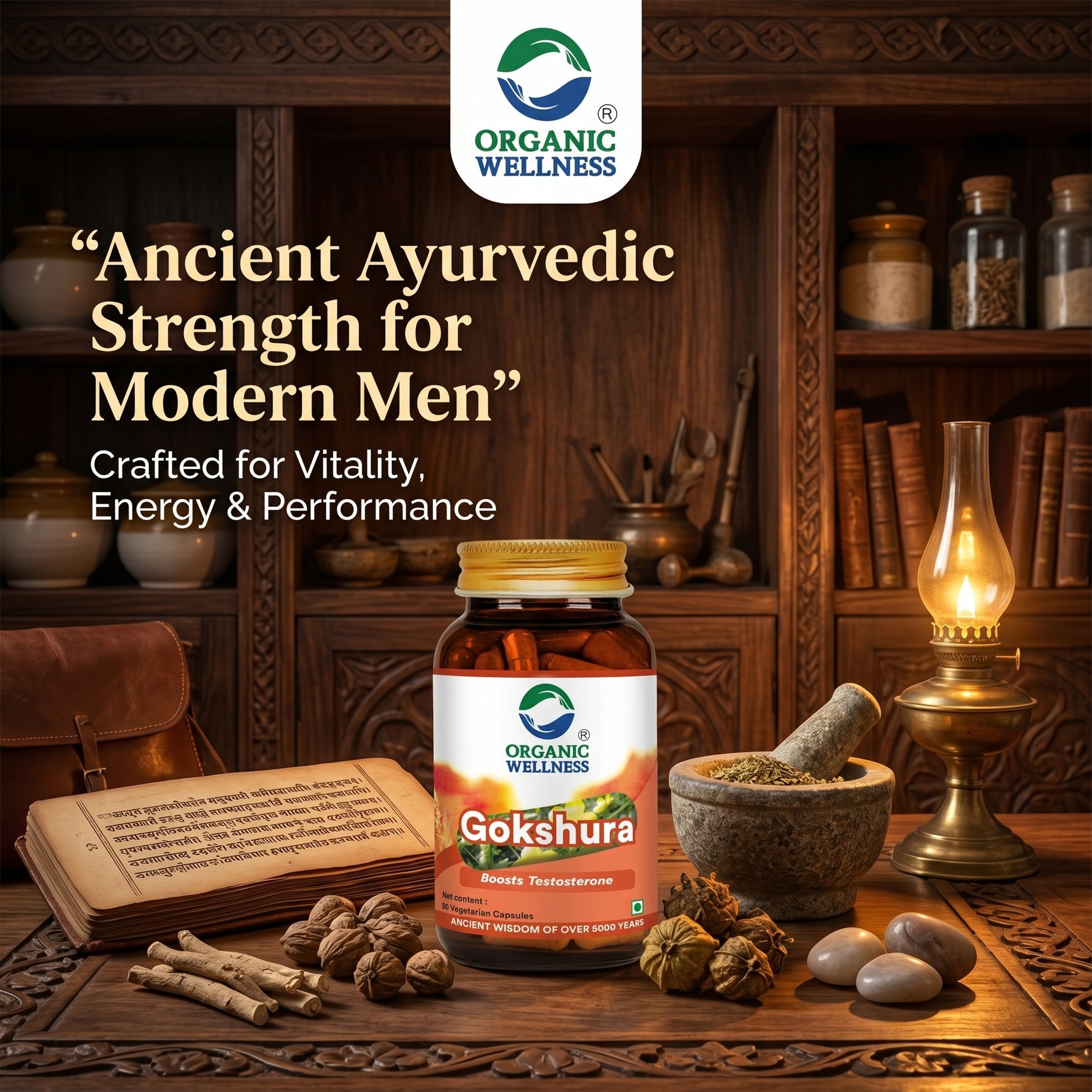 Organic Wellness Gokhshura Capsules -  90 Vegetarian Capsules