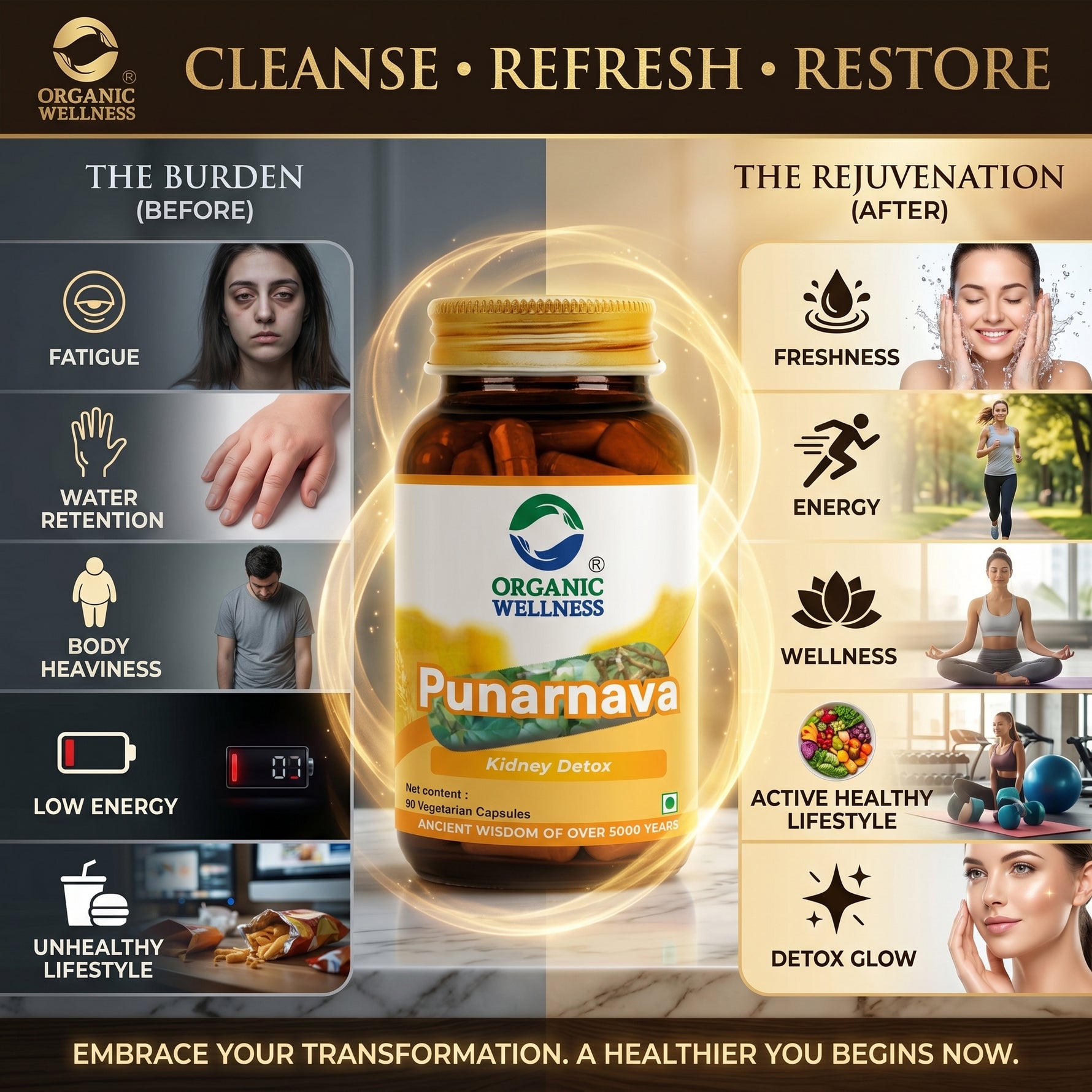 Organic Wellness Punarnava Capsules -  90 Capsules