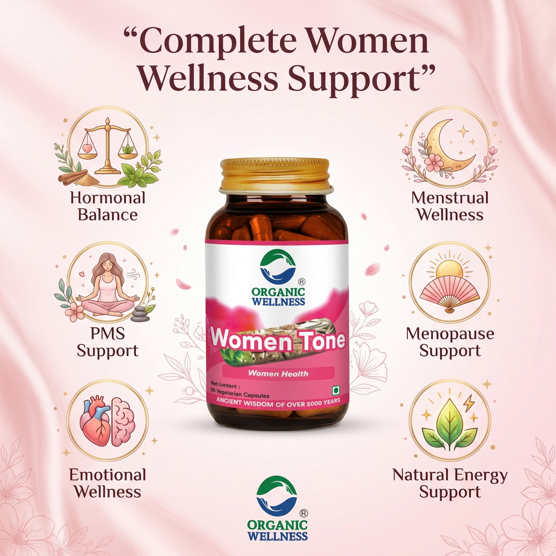 Organic Wellness Women-Tone Capsules -  90 Capsules