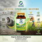 Organic Wellness Wheat Grass Capsules -  90 Capsules Bottle