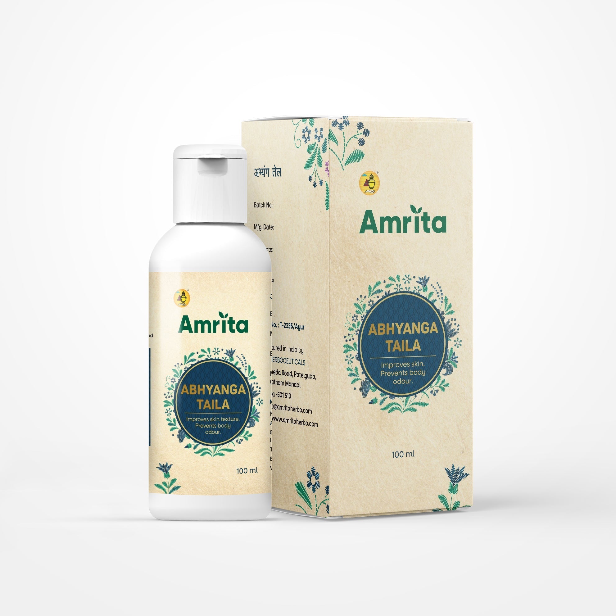 Amrita Abhyanga Taila – Ayurvedic Daily Massage & Body Oil – 100ml