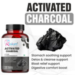 Raskam Activated Charcoal Tablets 600mg – natural detox & digestive cleanser | supports bloating relief & gas | 120 vegan tablets