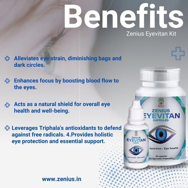 Zenius Eyevitan Kit - Eye Care Capsules and Drops for Eye Care and Vitamin Support