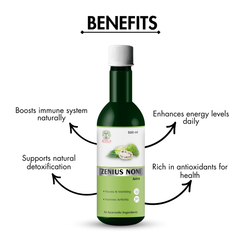 Zenius Noni Juice - Powerful Herbal Juice for Strengthening Immunity, Boosting Energy, and Detoxification - 500ml Juices