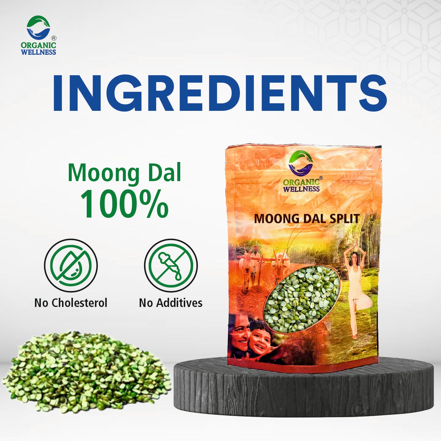 Organic Wellness Moong Chilka Split Dal - 450 grams