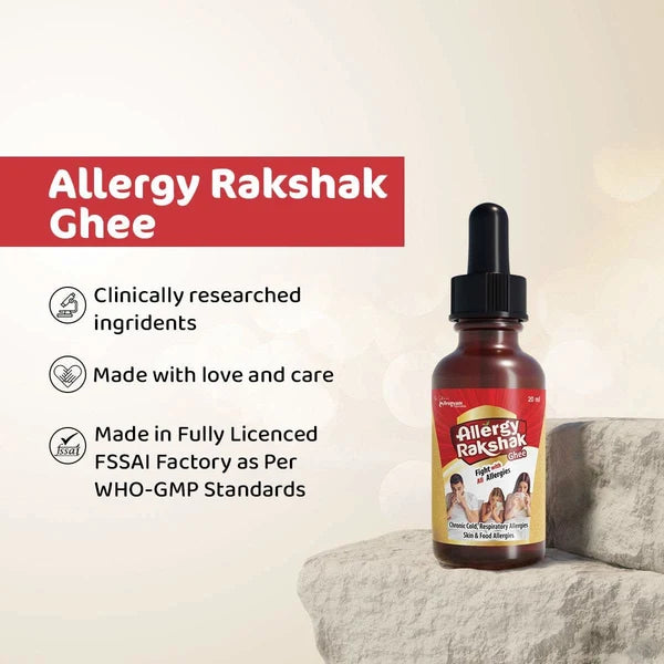 Arogyam Allergy Rakshak Ghee – Ayurvedic Nasya Ghee for Nasal & Respiratory Wellness Support – 20ml
