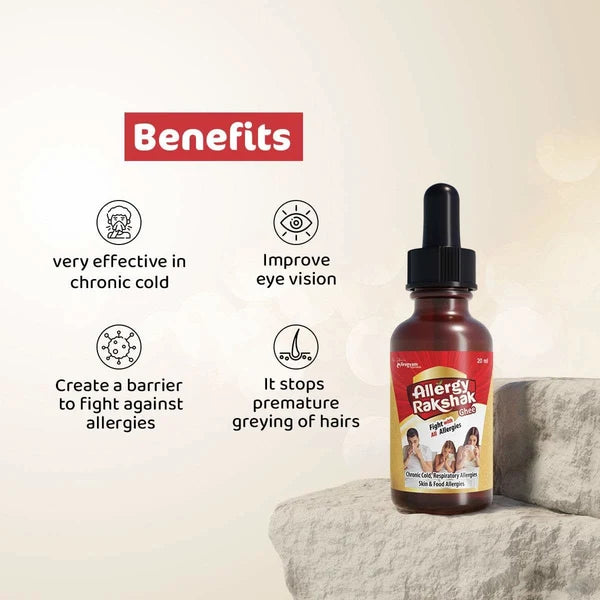 Arogyam Allergy Rakshak Ghee – Ayurvedic Nasya Ghee for Nasal & Respiratory Wellness Support – 20ml