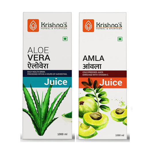 Krishna's General Wellness Combo Aloe Vera Juice 1000ml | Amla Juice 1000ml