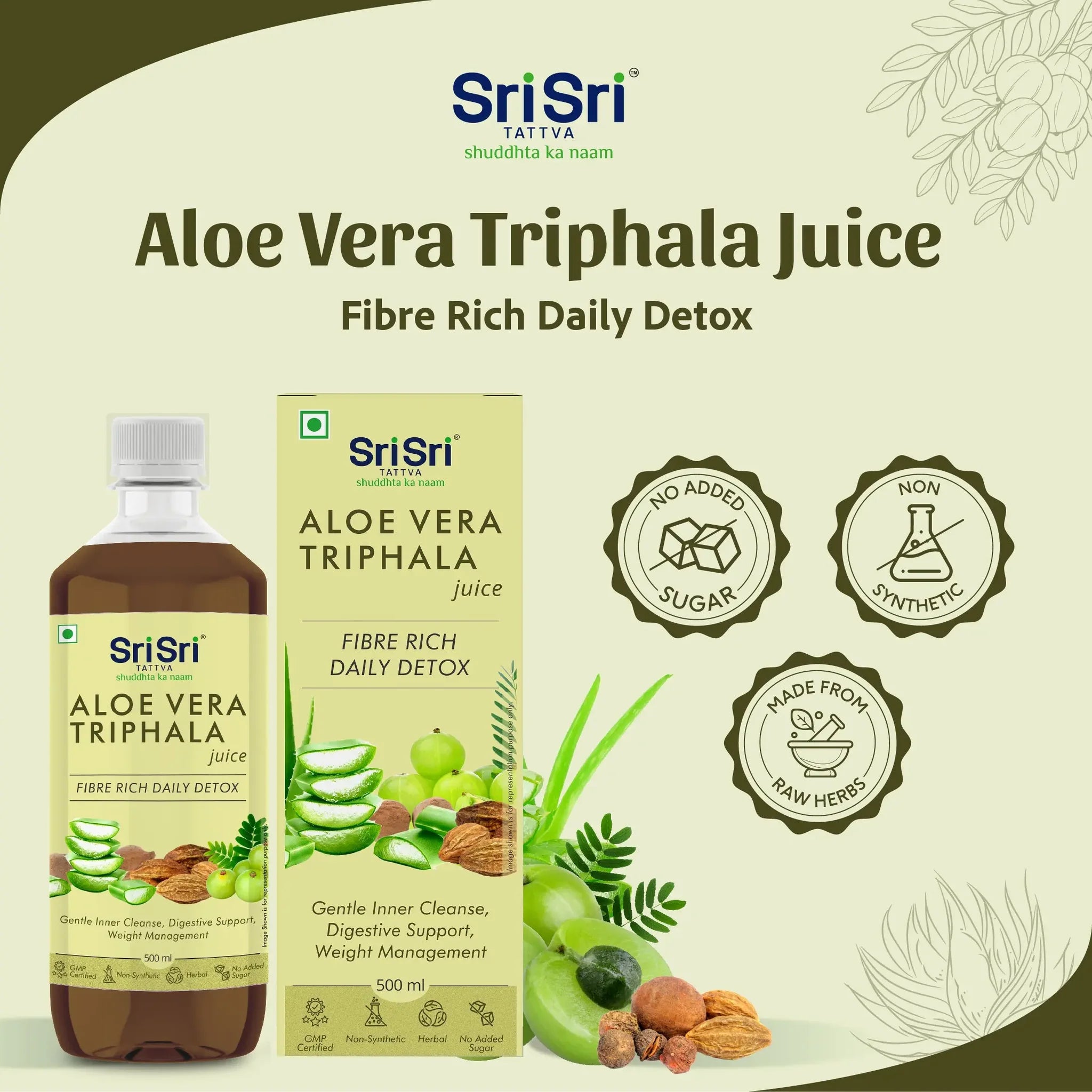 Sri Sri Tattva Aloe Vera Triphala Juice - 500ml - Pack of 2