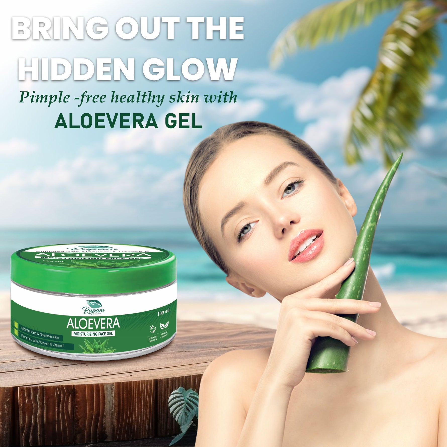 Swadeshi Aloe Vera Gel for Face, Skin & Hair - Natural Hydrating Moisturizer (100ml)