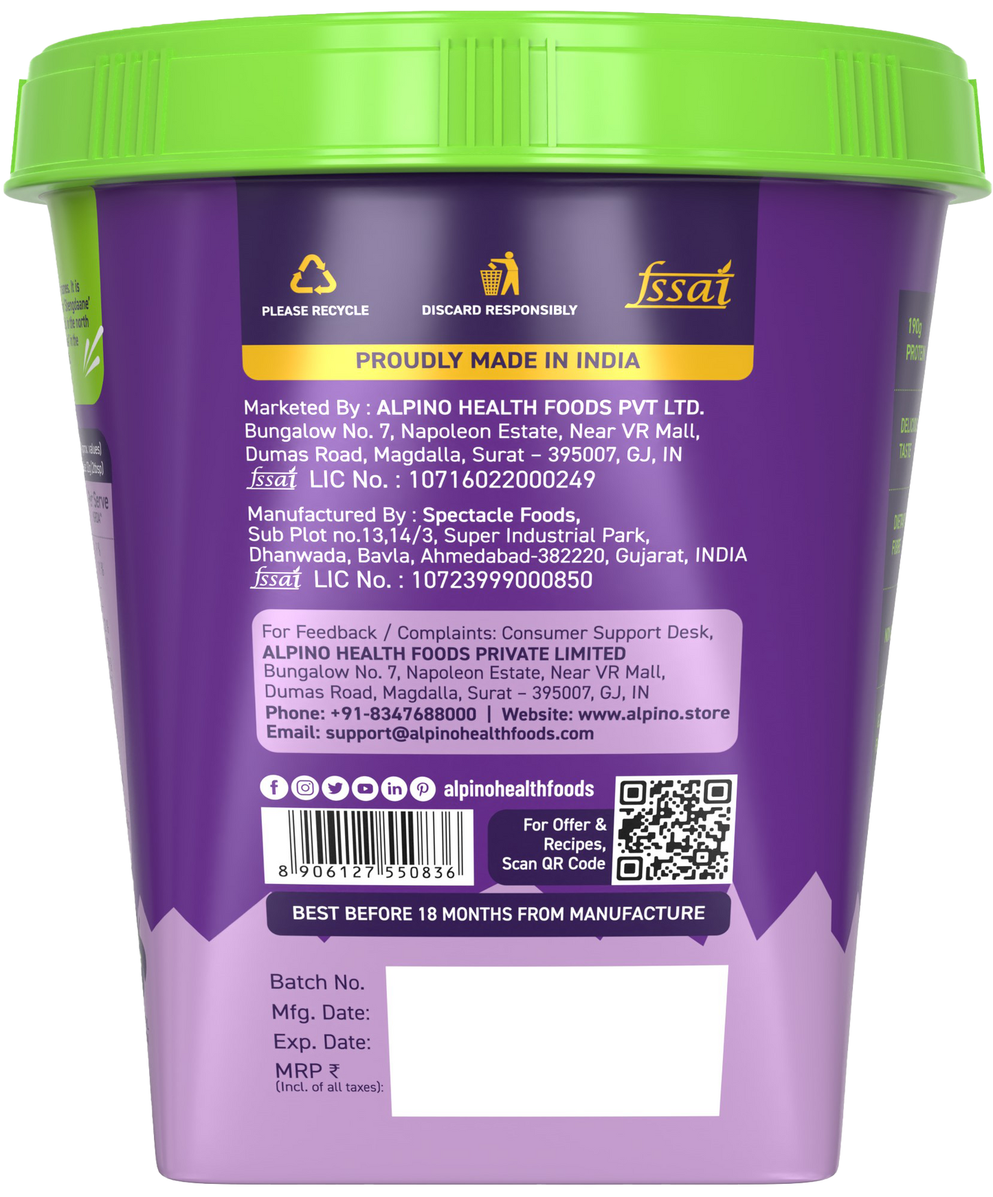 Alpino Chocolate Peanut Butter Crunch, 1 kg