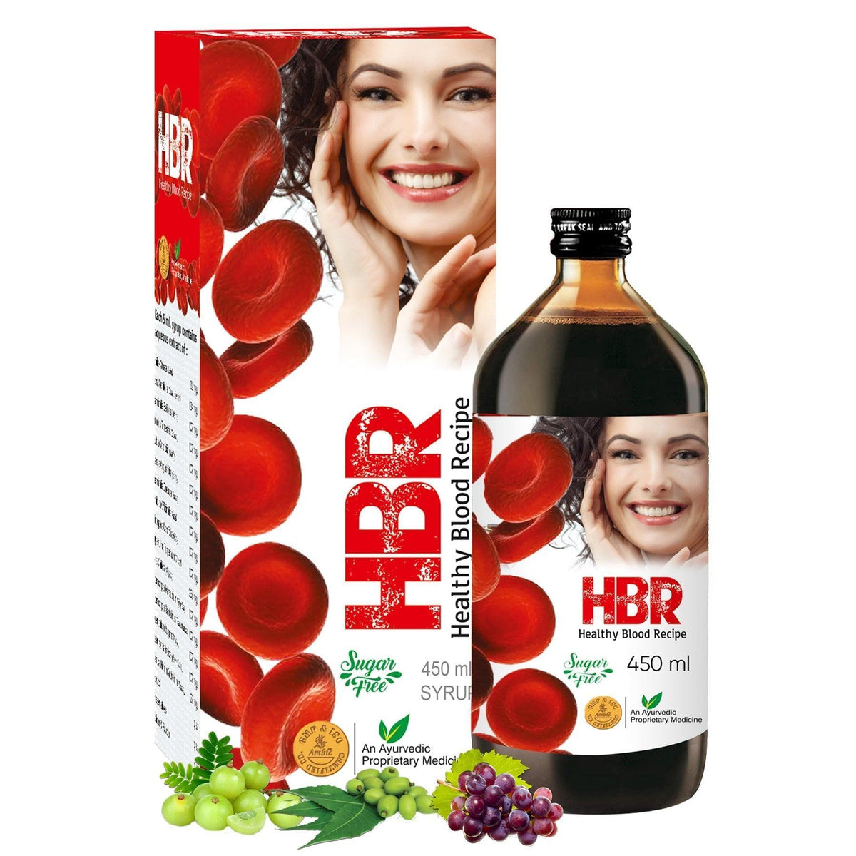 Ambic HBR Sugar Free Tonic for Healthy Skin and Hair (450ml Each)