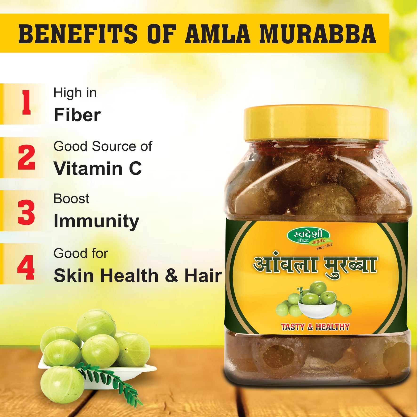 Swadeshi Amla Murabba | Supports Immunity - 1000gm