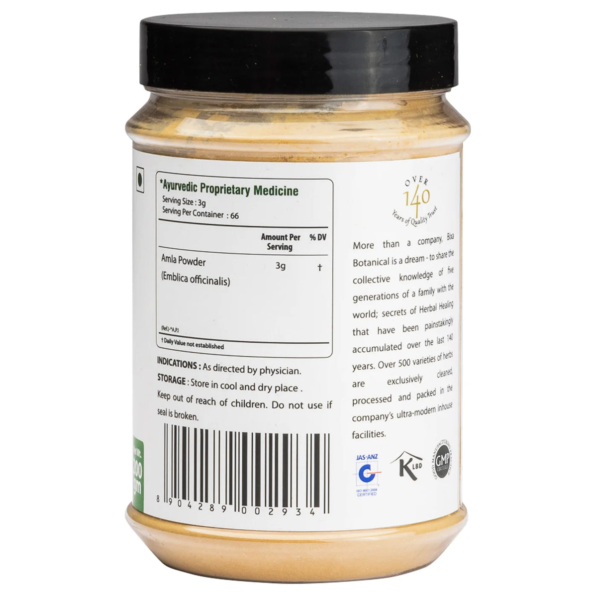 Bixa Botanical Amla Fruit Powder (Emblica Officinalis) | Pure Indian Gooseberry Powder for Natural Vitamin C, Immunity, Hair & Digestive Support (200g)