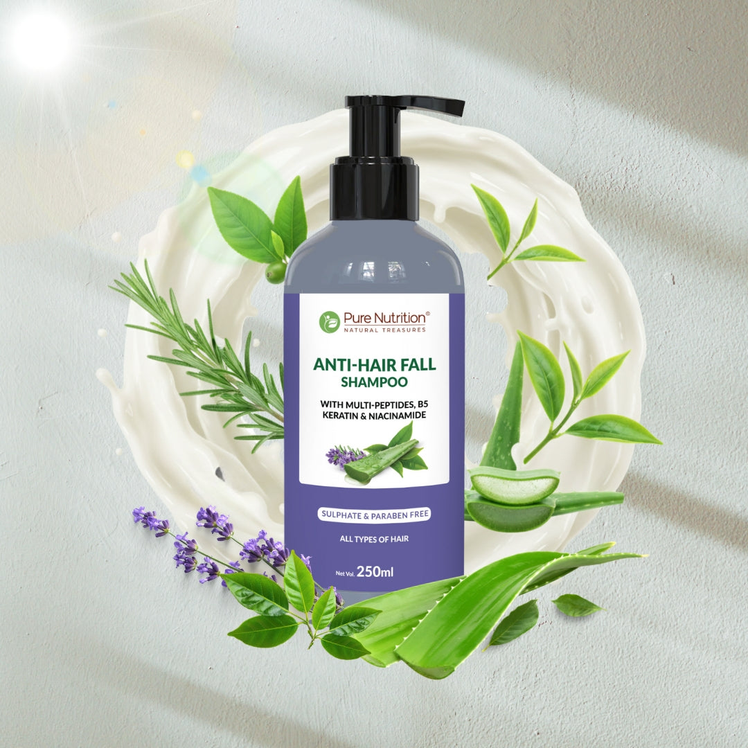 Pure Nutrition Anti-Hairfall Shampoo – 250ml | With Multi-Peptides, B5 & Keratin | Strengthening Care