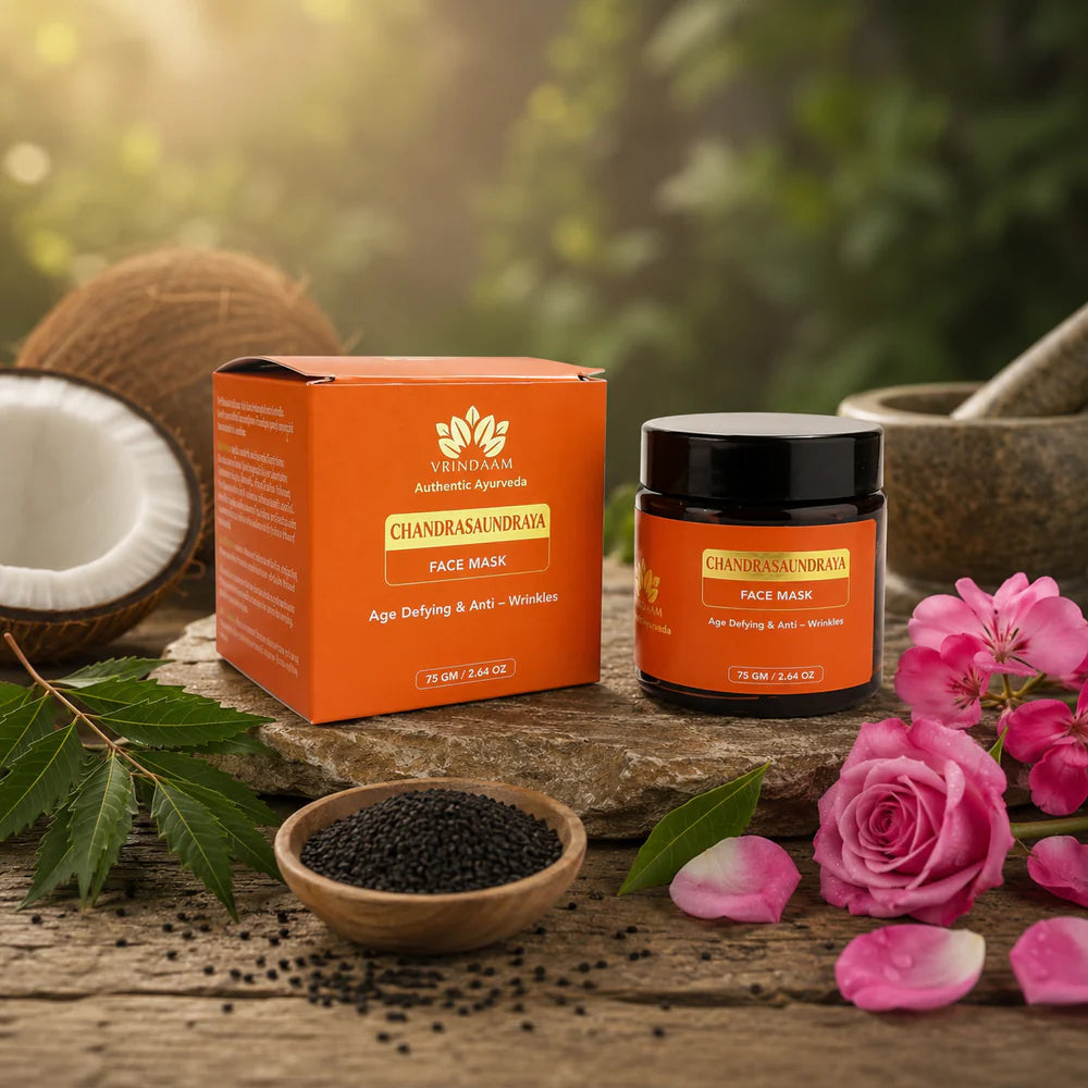 Vrindaam Chandrasaundraya Face Mask for Age Defying & Anti - Wrinkles - 75gm