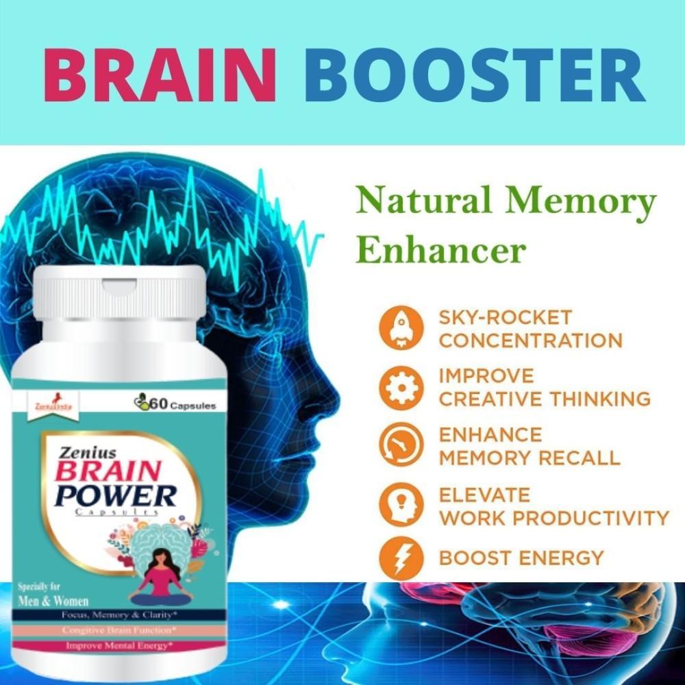 Zenius Brain Power Capsule for Brain Power & Stress Relief (60 Capsules)
