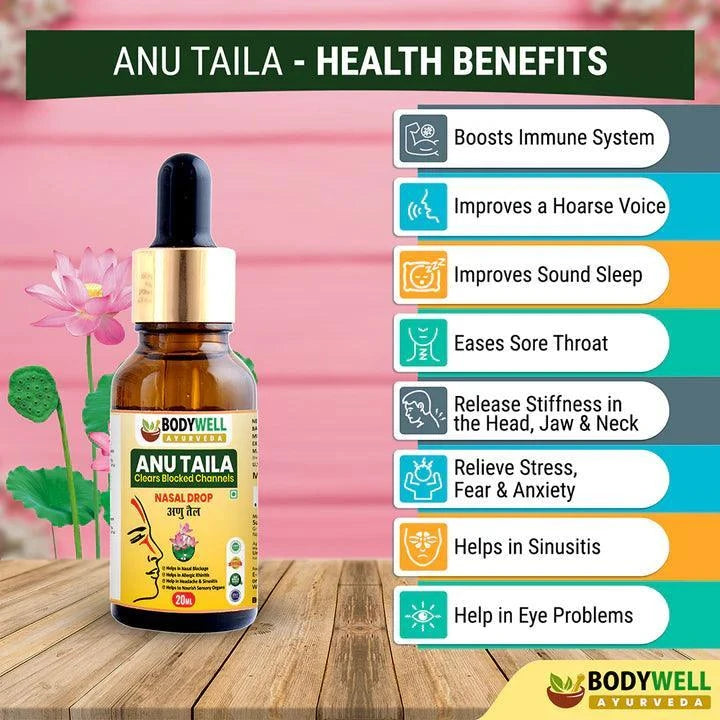 BodyWell Anu Taila – Ayurvedic Nasal Oil for Respiratory Wellness & Clarity – 20ml