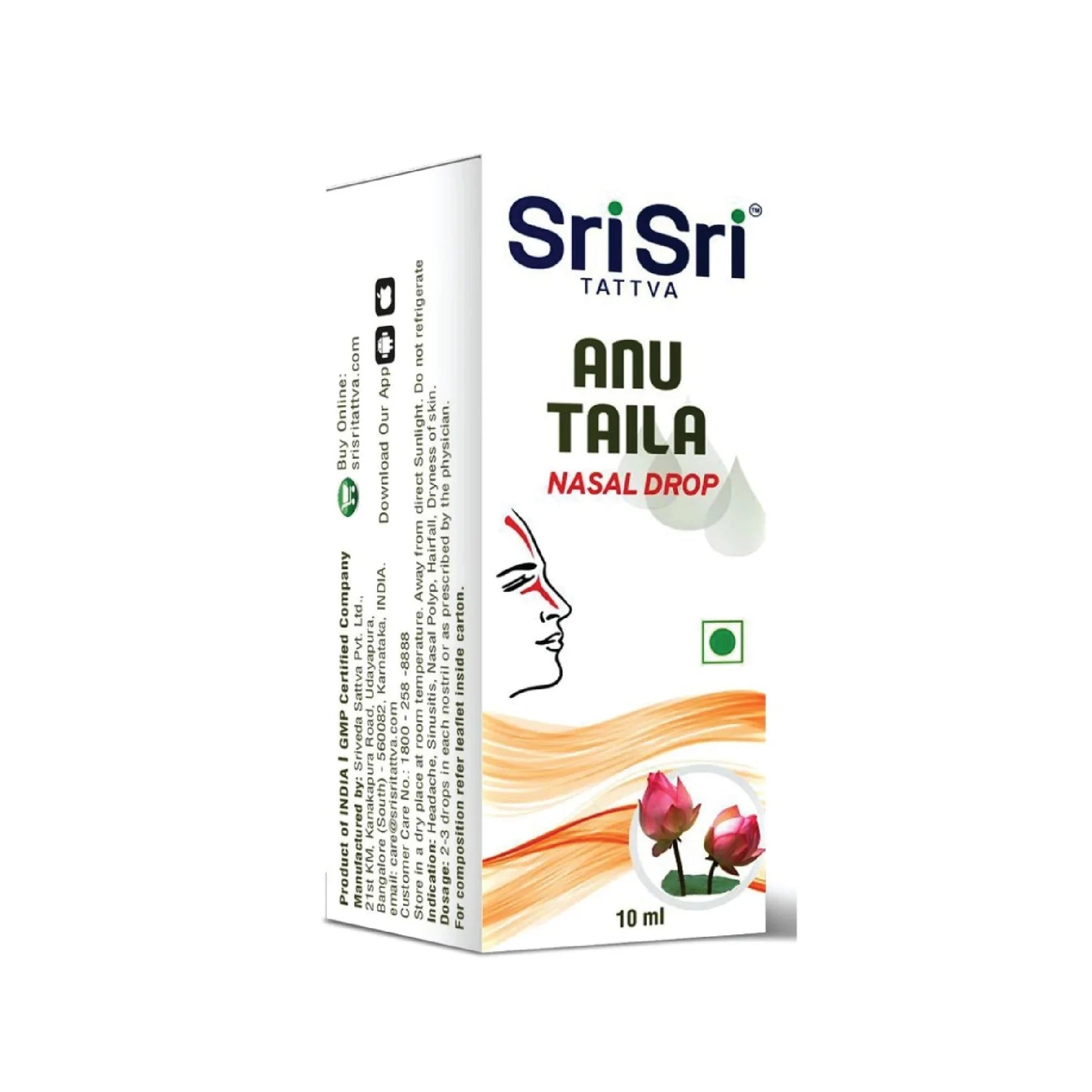 Sri Sri Tattva Anu Taila Nasal Drops – Traditional Ayurvedic Care – 10ml