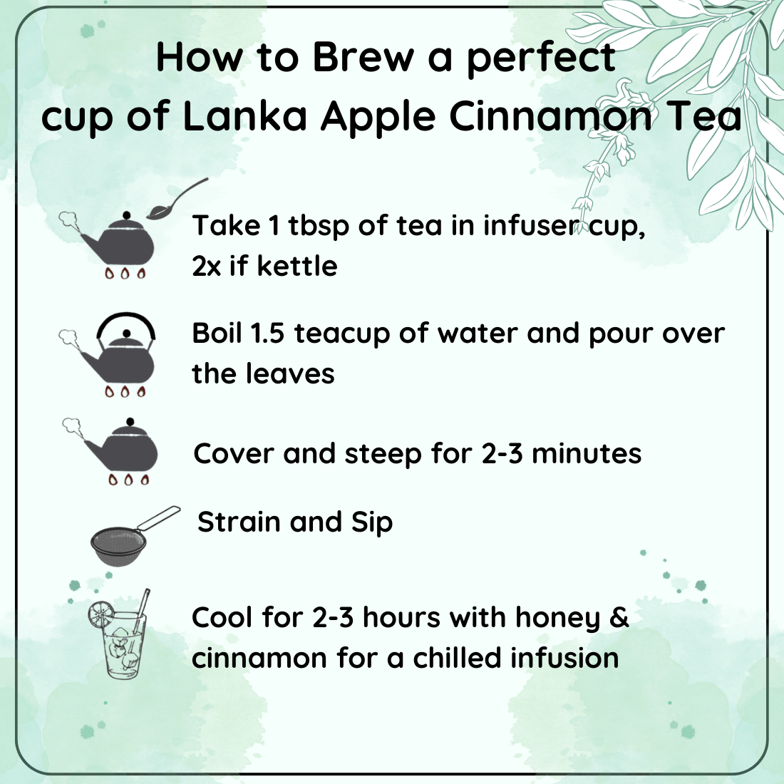 Radhika's Fine Teas Stress Buster Lanka Apple Cinnamon Tea (50g) | Single-Origin Ceylon Black Tea for Stress Relief, Digestion & Calm