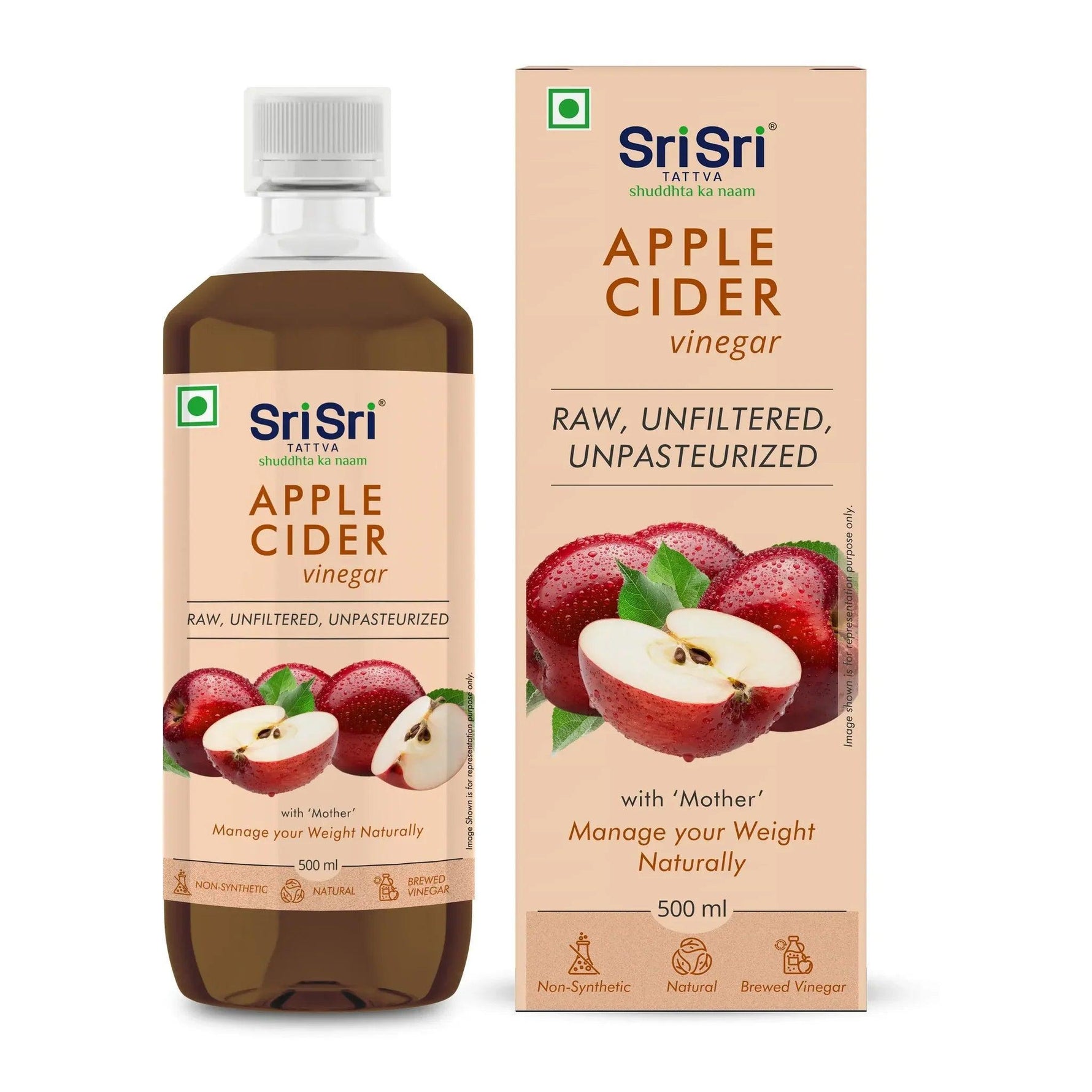 Sri Sri Tattva Apple Cider Vinegar Juice for Weight Management | ACV Juice - 500ml
