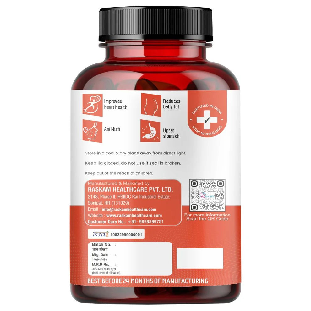 Raskam Apple Cider Vinegar Capsules - 100 Capsules- Easy Digestion & Weight Management
