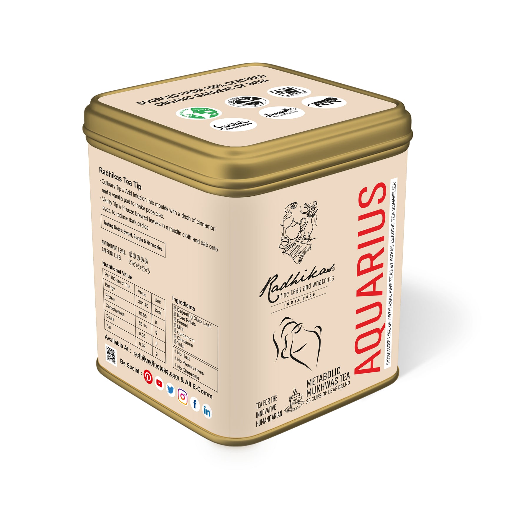 Radhikas Fine Teas Aquarius Mukhwas Tea - 50gm