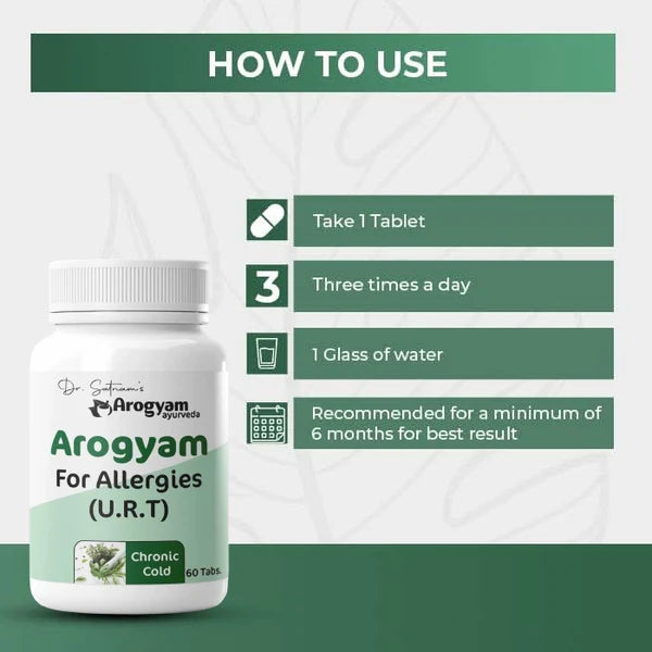 Dr. Satnam's Arogyam U.R.T. Tablets for Allergies (60 Tablets x 2 Units)