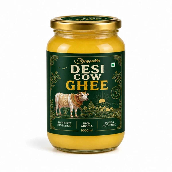 Arogyasiddhi Pure Desi Cow Ghee | Lab-Tested Daily Kitchen Essential | 1 L (1000 ml Glass/Plastic Jar)