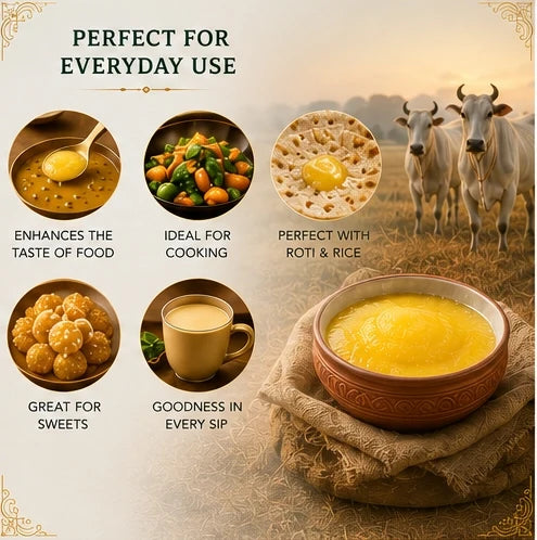Arogyasiddhi Pure Desi Cow Ghee | Lab-Tested Daily Kitchen Essential | 1 L (1000 ml Glass/Plastic Jar)
