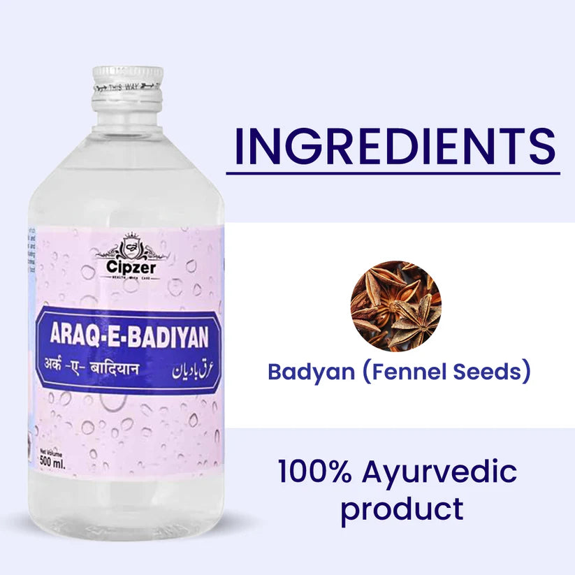 Cipzer Araq-e-Badiyan - 500ml | Natural Digestive Tonic, Acidity Relief & Indigestion Support