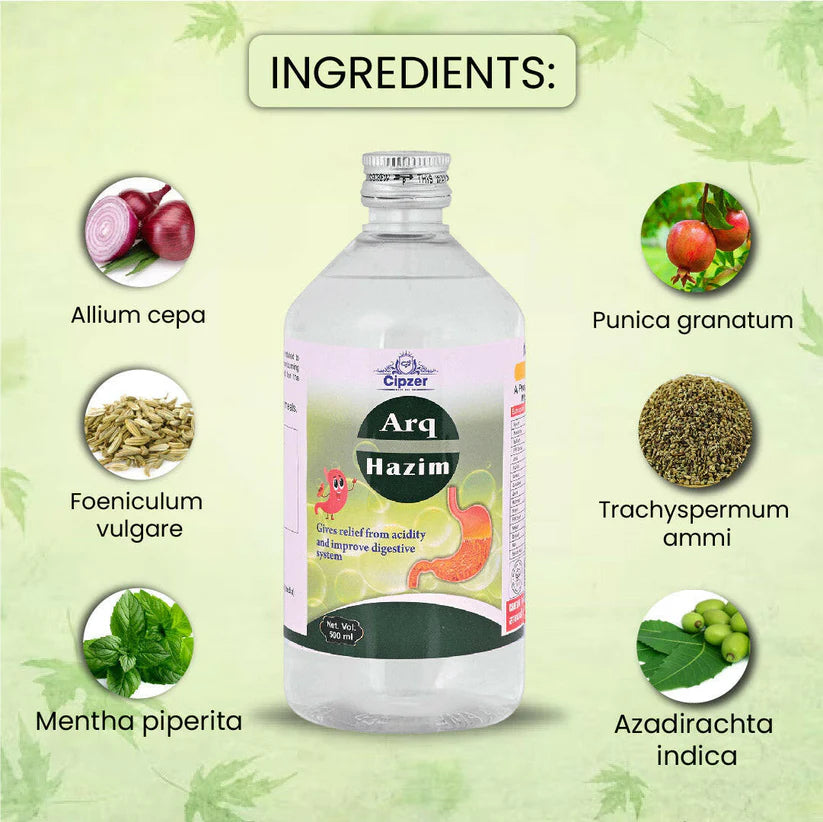 Cipzer Arq Hazim - 500ml | Herbal Digestive Tonic for Indigestion, Gas, Acidity & Appetite Support