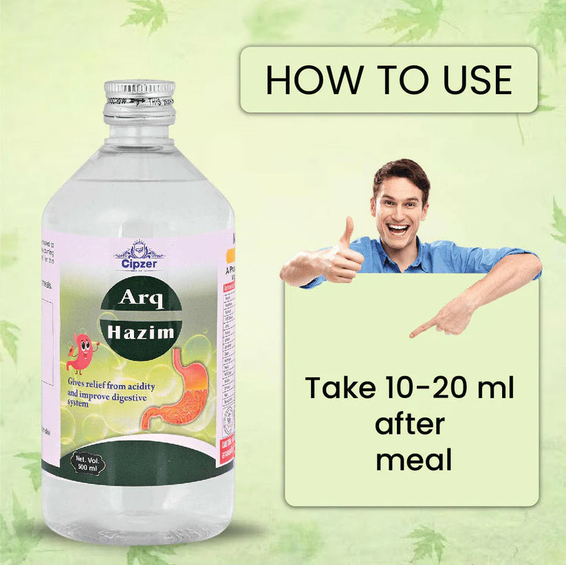 Cipzer Arq Hazim - 500ml | Herbal Digestive Tonic for Indigestion, Gas, Acidity & Appetite Support