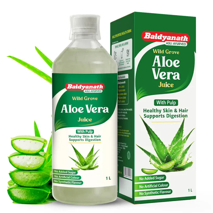 Baidyanath Aloevera Juice For Healthy and Glowing Skin & Hair - 1 Ltr