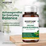 Goodcare Organic Ashwagandha Tablets – Stress Relief, Energy & Wellness Support - 60 Tablets