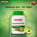 Baidyanath Gaisantak Bati Tablet | Ayurvedic Relief from Gas, Acidity, Indigestion & Bloating - 100 Tab