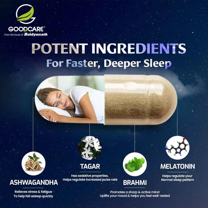 Goodcare Nightzz Capsules | Ayurvedic Sleep Support with Ashwagandha & Brahmi