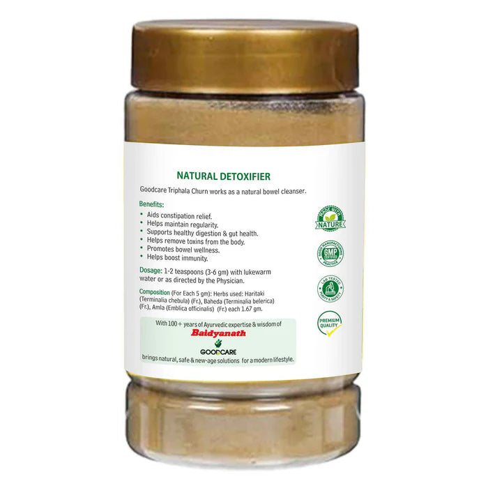Goodcare Triphala Churna – Ayurvedic Laxative & Detox for Healthy Digestion - 500 Gm