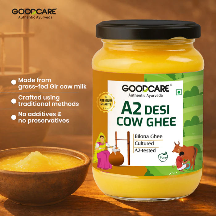 Goodcare Natural A2 Desi Cow Ghee  – 500gm Pure Bilona Ghee from Gir Cows