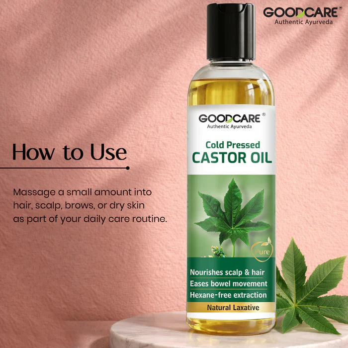 Goodcare Castor Cold Pressed Oil for Hair, Skin & Constipation Relief - 200ml