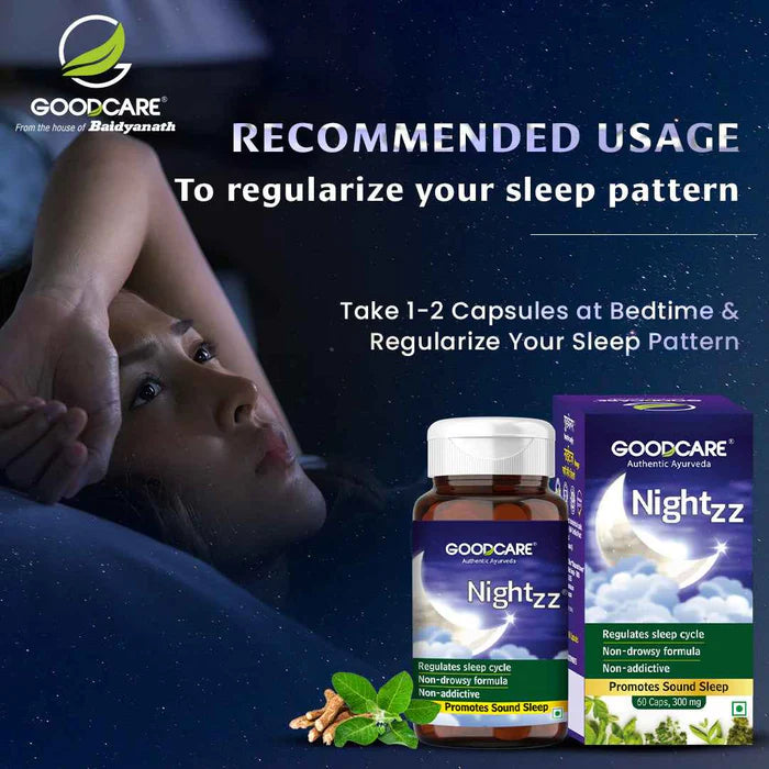 Goodcare Nightzz Capsules | Ayurvedic Sleep Support with Ashwagandha & Brahmi