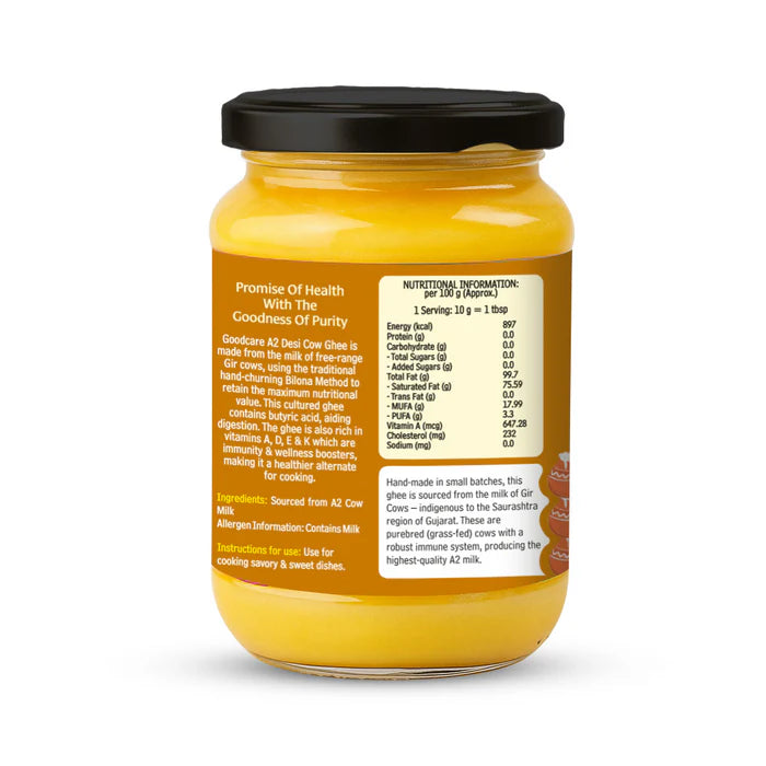 Goodcare Natural A2 Desi Cow Ghee  – 500gm Pure Bilona Ghee from Gir Cows